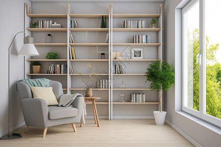 室内和书架木制书架高清图片