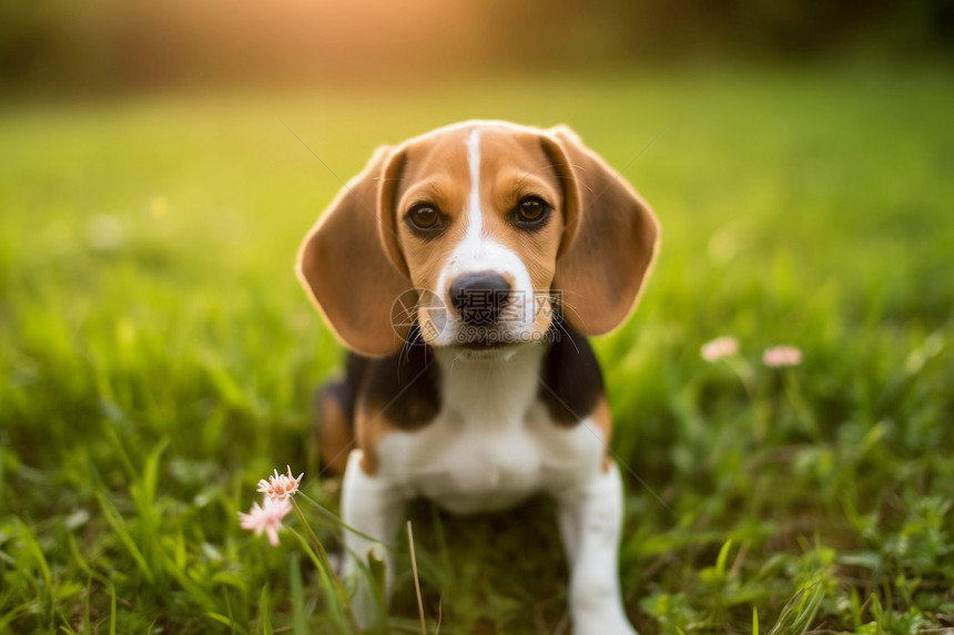 呆萌的小猎犬图片