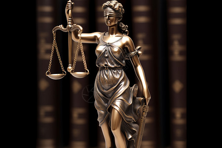 合法的法律女神雕像背景
