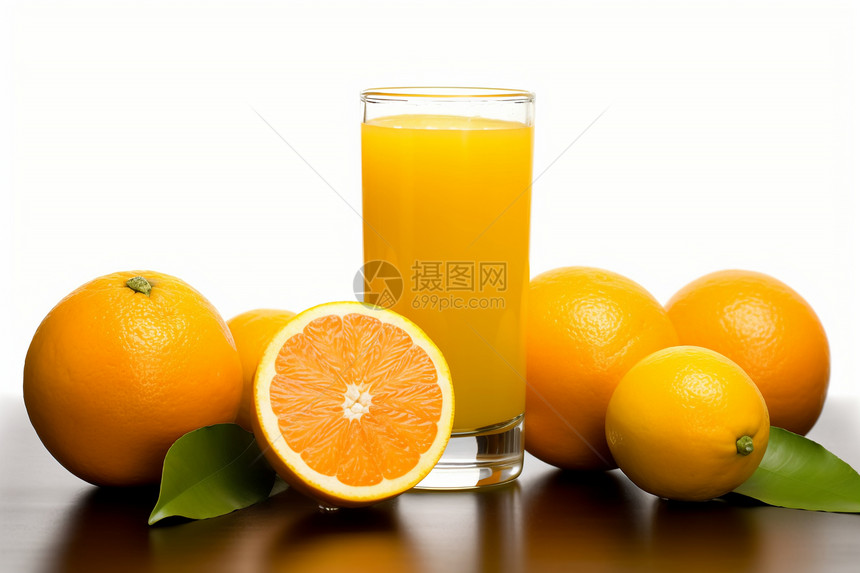 鲜榨的柑橘果汁图片