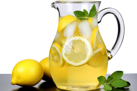 夏天冰爽的柠檬汁背景图片