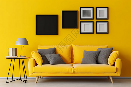 黄色系水果黄色系北欧简约家居场景设计图片