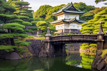 东京高野城堡美丽的东京城市景观背景