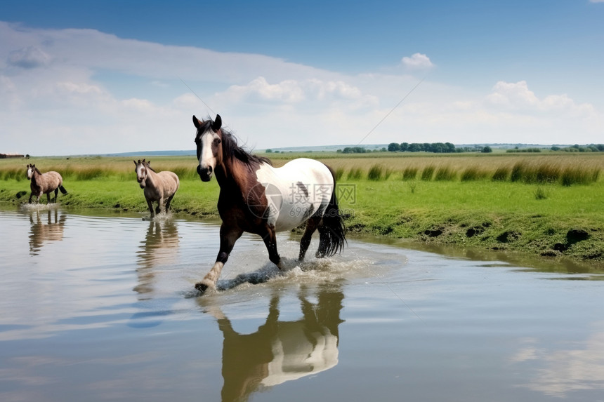 农村养殖的马匹图片
