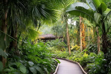 热带地区丛林公园的美丽景观图片