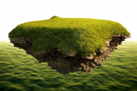 生态绿地海洋中漂浮的绿地设计图片