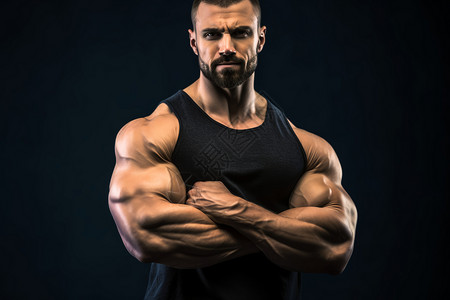健身房健身的肌肉男士图片