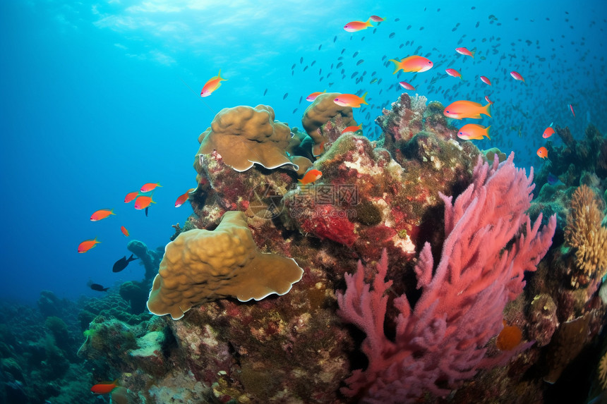 热带海底的珊瑚图片