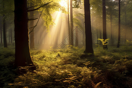 晨光中的森林图片