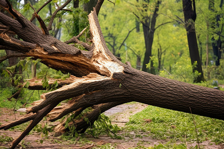 被大风刮倒的树背景图片
