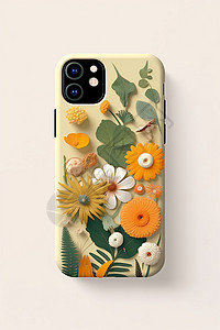 立体植物手机壳背景图片
