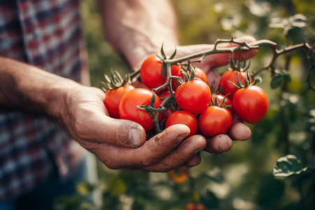 农场成熟的小番茄高清图片