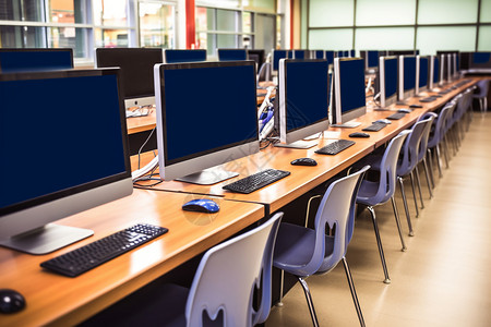 计算机学校学校里的电脑室背景