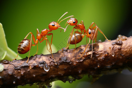 红蚂蚁的特写镜头背景