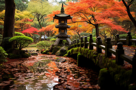 东京佛教公园景观背景图片