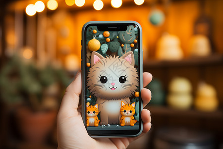 猫手机壳素材可爱的动画小猫壁纸背景