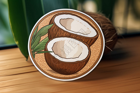 棕色椰子卡片背景图片