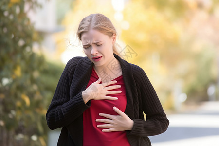 女人心脏疼疾病症状高清图片