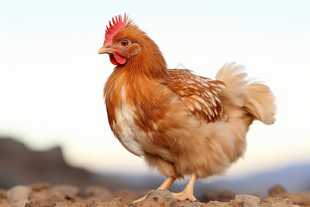 人工饲养的母鸡背景图片