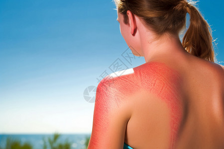 预防晒伤皮肤被紫外线灼伤了背景