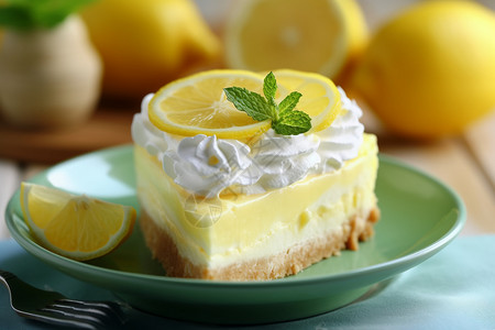 一片芝士柠檬味的蛋糕背景
