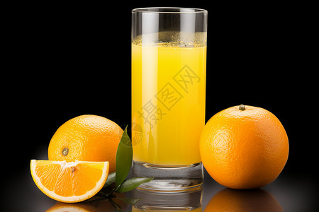 一杯新鲜健康的橙汁图片