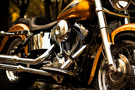 金属摩托车哈雷复古高清图片