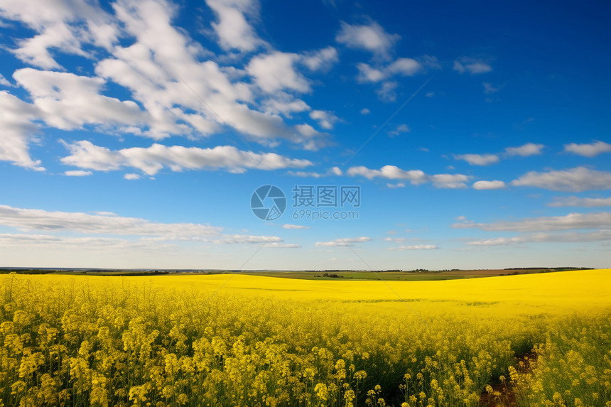 户外的油菜花田野图片