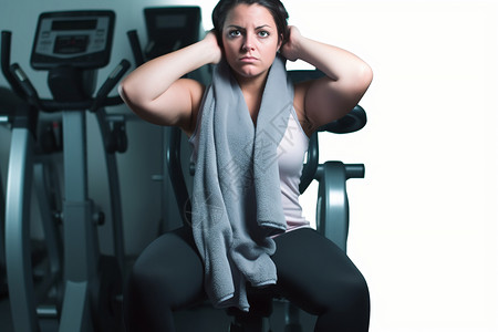 健身房锻炼的外国女子图片