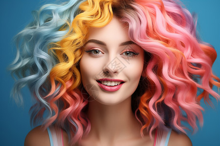 照片假发素材彩色头发的女士背景