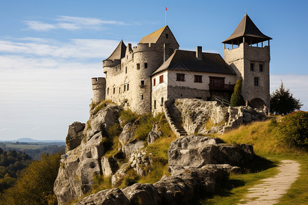 欧洲城市的历史城堡建筑图片