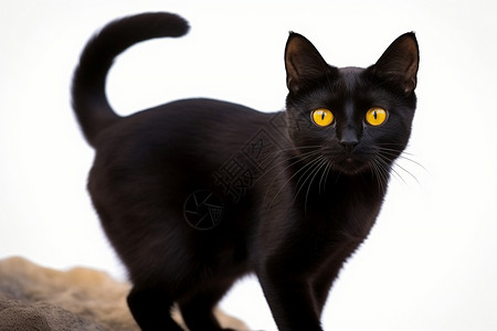 黑色孟买猫小猫孟买弯高清图片