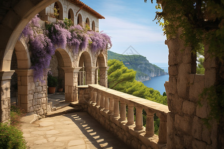 欧洲地中海花园的美丽景观图片