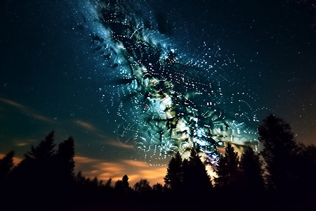 夜间的森林背景图片