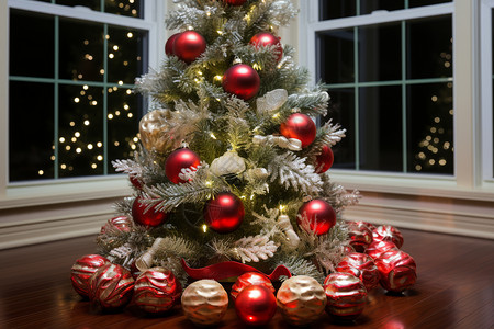 室内家居的圣诞树背景图片