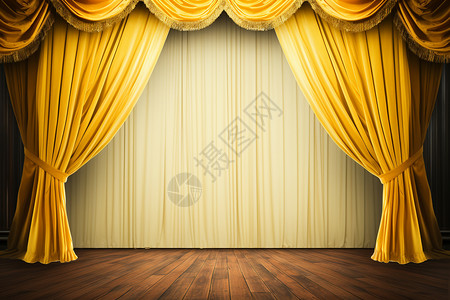 舞台地面黄色的幕布设计图片