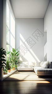 室内木现代简约风格的客厅场景设计图片