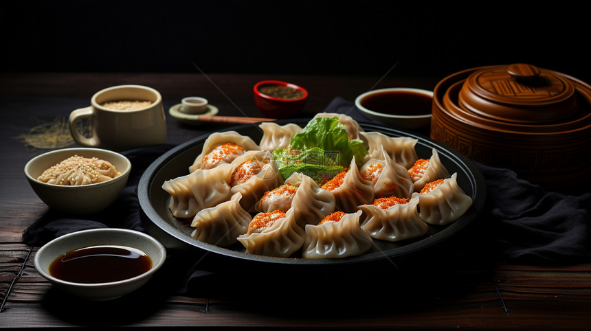 美味的中式饺子图片