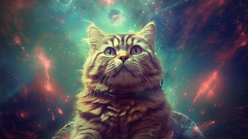 宇宙中的太空猫图片