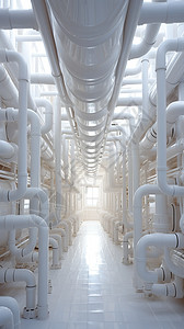 白色水管白色工业管道设计图片