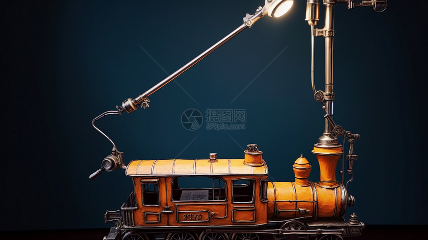 机车底座的创意台灯图片