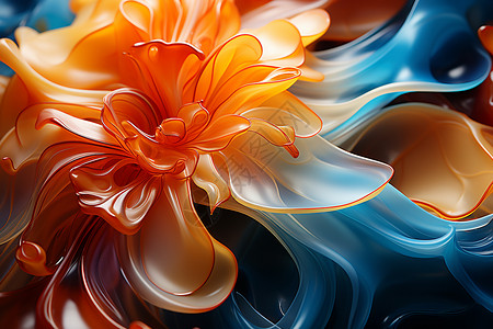 玻璃花抽象3D艺术品设计图片