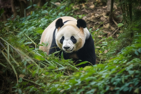 森林动物园中的大熊猫图片