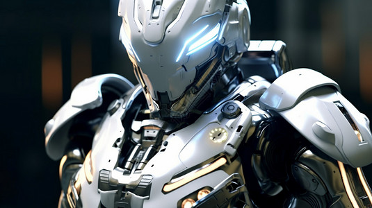 未来科技机器人身穿铠甲背景图片