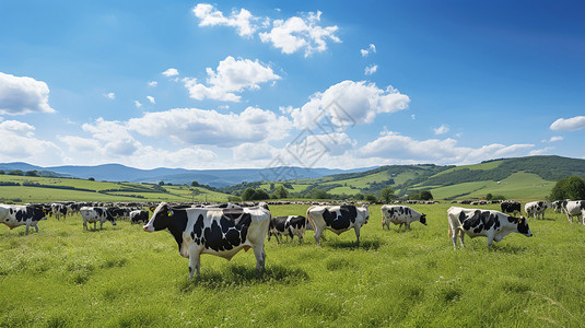 农村草原上放牧的牛群图片