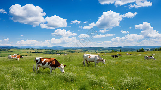 乡村放牧的牛群图片