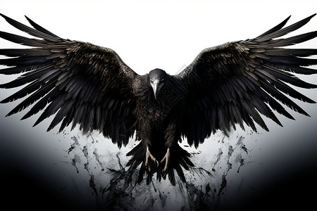 威武的黑色雄鹰背景图片