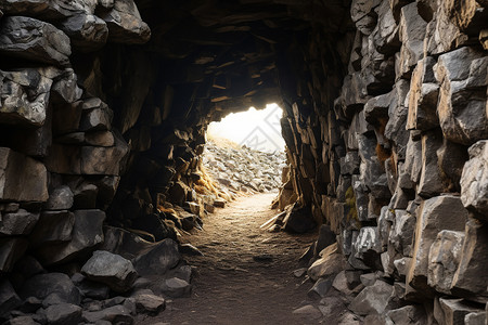 冒险的岩石洞穴隧道背景图片