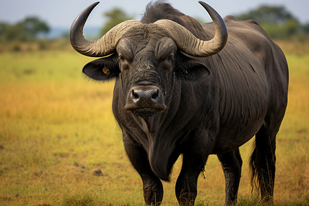 哺乳动物的野生水牛背景图片