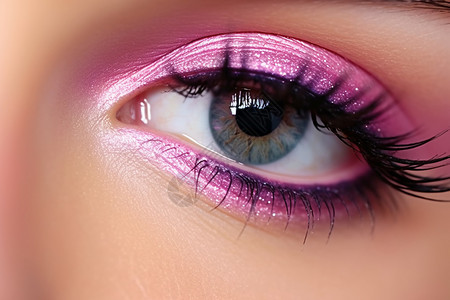 精致的粉色眼妆背景图片